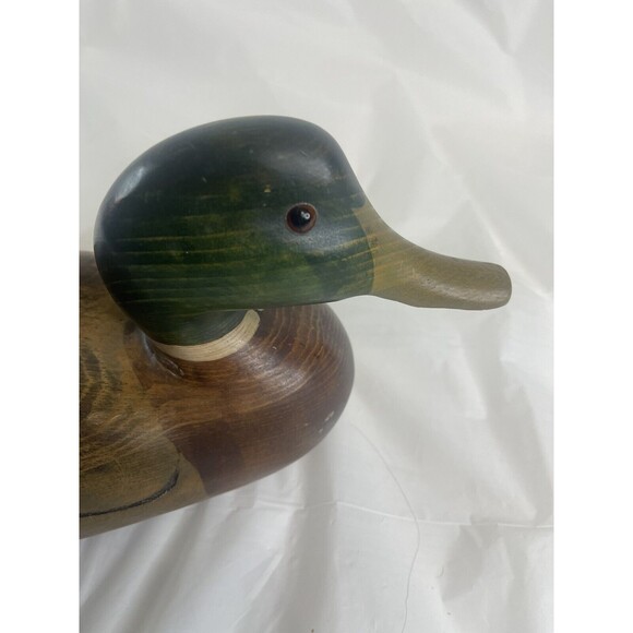 TOM TABER SIGNED NAT'S POND MALLARD DECORATIVE BIRD WATERFOWL WOOD CARVED DECOY - Picture 2 of 12